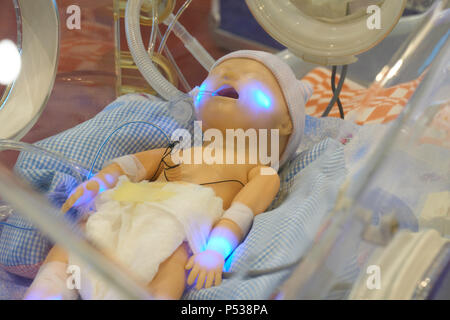 Baby Dummy in die neonatale Intensivstation für Medizinstudenten Studie Stockfoto