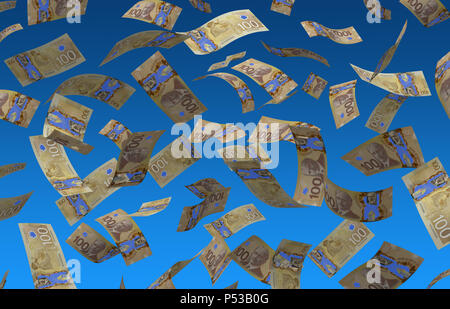 Kanadischer Dollar (isoliert mit Beschneidungspfad) fliegen Stockfoto