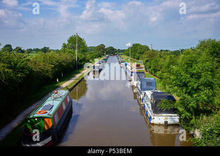 Die Middlewich Branch der Shropshire Union Canal gesehen von barbridge Stockfoto