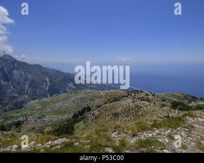 Viw von der albanischen Ceraunian Berg Stockfoto