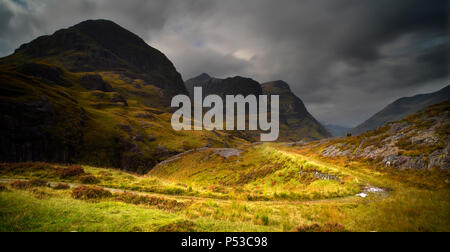 Die alte Straße über Glen Coe Stockfoto