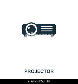 Projektor icon. Line Style Icon Design. UI. Abbildung: Symbol des Projektors. Piktogramm isoliert auf Weiss. Fertig in web design, Anwendungen, Software, Druck verwenden. Stockfoto