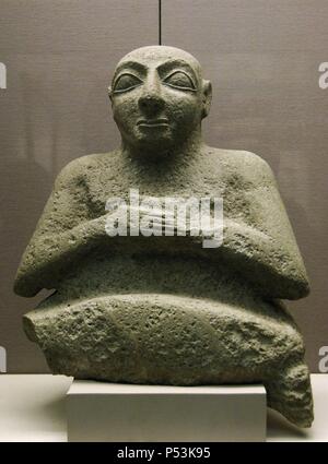 Mesopotamien. Frühe dynastische Periode. Statue von Kurlil. Neben dem Tempel des Ninhursag in Tell al-Ubaid gefunden. Südirak. 2500 V. CHR.. British Museum. London. England. Vereinigtes Königreich. Stockfoto