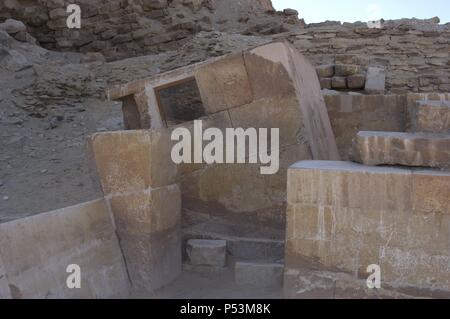 Ägypten. Sakkara. Djoser ist komplex. Der Serdab eingeschlossen eine kleine Kammer. Dritten Jahrtausend. Altes Königreich. Stockfoto