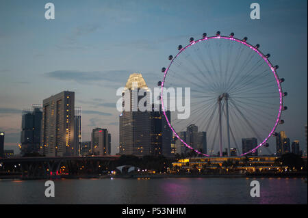 Singapur, Singapur, Marina Bay, Singapore Flyer Stockfoto