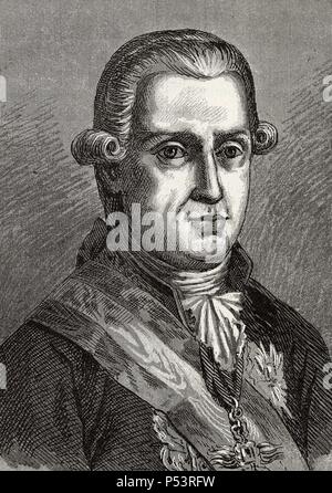 Jose Monino, Graf von Floridablanca (1728-1808). Spanischer Politiker. Gravur. Stockfoto