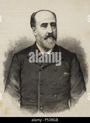 Manuel de Eguilior Llaguno (1842-1916). Graf von Albox. Spanische Politiker der Liberalen Partei. Gravur in spanischen und amerikanischen Illustration, 1890. Stockfoto