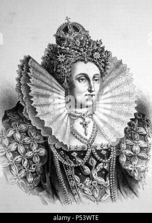 Isabel I de Inglaterra (1533-1603), Quinta y de la última monarca Dinastía Tudor. Stockfoto