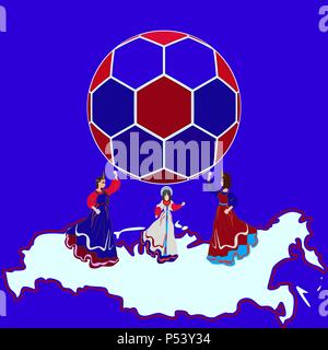 Fußball-Europameisterschaft Einladungskarte, Poster Design Template Stock Vektor