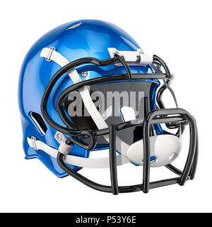 American football Helm, 3D-Rendering auf weißem Hintergrund Stockfoto