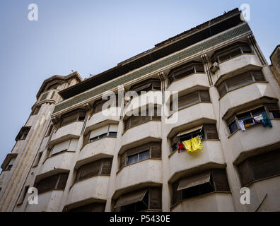 CASABLANCA, MAROKKO - ca. April 2017: Art déco-Gebäude in Casablanca. Stockfoto