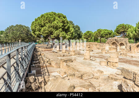 Antike römische Ruinen in den Archäologischen Park von Paphos, Zypern. Stockfoto