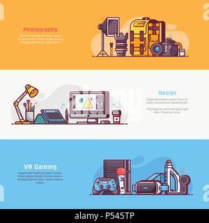 Digitale Berufe und Karrieren Banner Stock Vektor