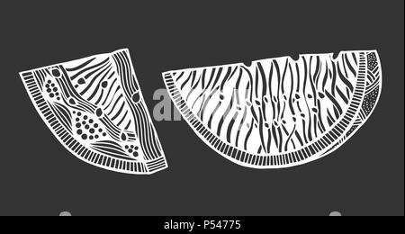 Wassermelone zentangle stylized Vector Illustration Hand gezeichnet Bleistift. Spitze. Zen Kunst Stock Vektor