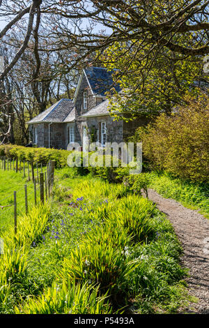 Die Iona Heritage Center befindet sich in der nur Wald auf der Hebriden Insel Iona, Argyll und Bute, Schottland, Großbritannien Stockfoto