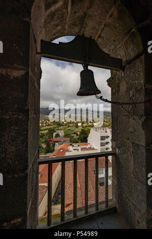 La Laguna, Teneriffa, Kanarische Inseln, 7. Juni 2018: Die Straßen und Gebäude im historischen Zentrum von San Cristobal de La Laguna, von oben gesehen Stockfoto