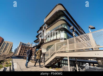 Zaha Hadid Kondominiumgebäude mit 520 West 28. Straße, High Line, Chelsea, New York City, USA Stockfoto