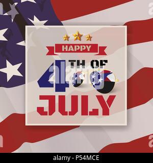 4. Juli Grußkarte Hintergrund. Vector Illustration Stock Vektor