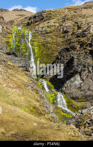 Shackleton's Wasserfall in Shackleton Valley, South Georgia Island Stockfoto