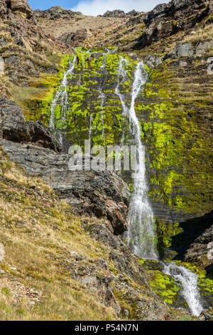 Shackleton's Wasserfall in Shackleton Valley, South Georgia Island Stockfoto