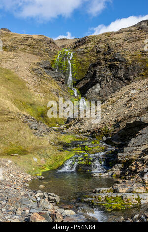 Shackleton's Wasserfall in Shackleton Valley, South Georgia Island Stockfoto