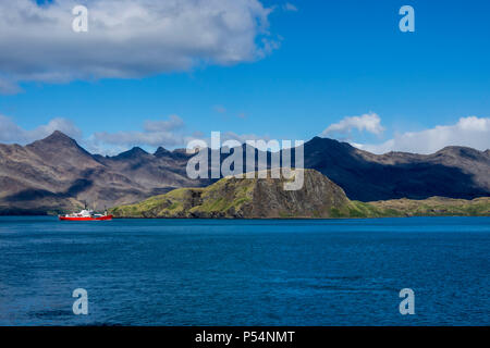 Die pharos SG Fisheries Protection Schiff auf Patrouille in Stromness Harbour, South Georgia Island Stockfoto