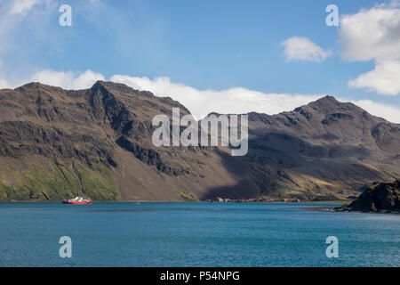 Die pharos SG Fisheries Protection Schiff auf Patrouille in Stromness Harbour, South Georgia Island Stockfoto