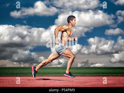 Sport Konzept. Zweiter Mann beginnt Stockfoto