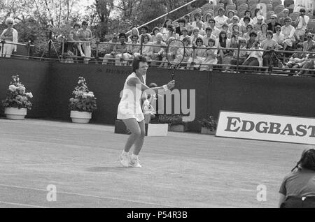 1983 Edgbaston Schale, an der Edgbaston Priorat Club in Birmingham, England, 6. bis 12. Juni 1983. Unser Bild zeigt, Billie Jean King im Damen Einzel Finale, Sonntag, 12. Juni 1983. Stockfoto