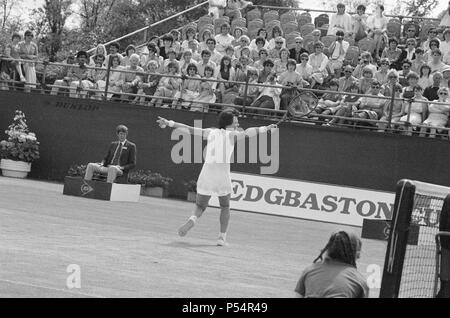 1983 Edgbaston Schale, an der Edgbaston Priorat Club in Birmingham, England, 6. bis 12. Juni 1983. Unser Bild zeigt, Billie Jean King im Damen Einzel Finale, Sonntag, 12. Juni 1983. Stockfoto