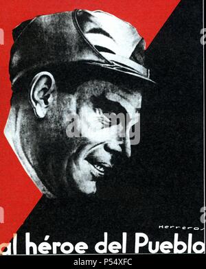 Buenaventura Durruti Dumange (1896-1936). Anarco Dirigente - sindicalista castellano. Stockfoto
