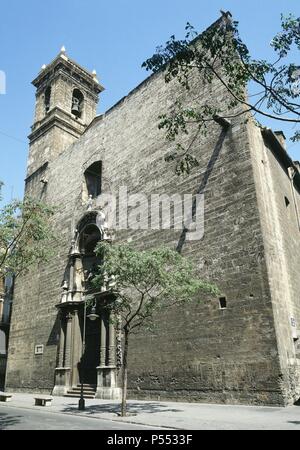 ARTE GOTICO. ESPAÑA. Die Iglesia de Sant Marti. Realizada ein finales Del Siglo XIII e del inicios XIV. Antigua Mezquita que transformada de Iglesia gótica ha y restauraciones sufrido numerosas ampliaciones. Monumento Histórico Nacional. VALENCIA. Comunidad Valenciana. Stockfoto