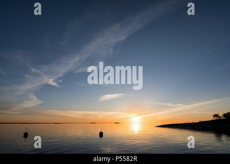 Dawn an Bylandet Insel, Kirkkonummi, Finnland Stockfoto