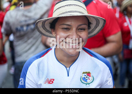 Juni 24, 2018 - Nischni Nowgorod, Russland - Panama fan gesehen, die England vs Panama Match in der Fan Zone.. Die FIFA Fußball-Weltmeisterschaft 2018 ist der 21. Fußball-Weltmeisterschaft, die am 14. Juni beginnt und endet am 15. Juli 2018 in Russland. (Bild: © aleksey Fokin/SOPA Bilder über ZUMA Draht) Stockfoto