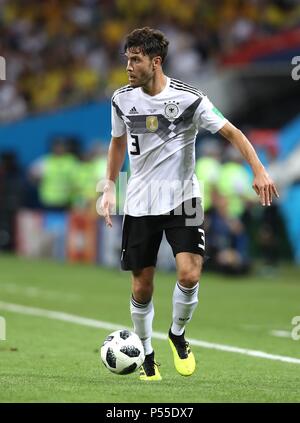 Sochi, Russland. 23. Juni 2018. firo: 23.06.2018, Moskau, Fuvuball, Fußball, Nationalmannschaft, Wm 2018 in Russland, Ruvuland, WC 2018 in Russland, Ruvuland, Wm 2018 Russland, Russland, M27, Deutschland - Schweden 2:1 GER Jonas Hector, Single Action | Verwendung der weltweiten Kredit: dpa/Alamy leben Nachrichten Stockfoto