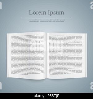 Buch mit Text Vorlage. Realistische Symbol. Stock Vektor