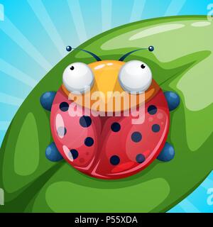 Insekten, Käfer, Marienkäfer - Cartoon Illustration. Stock Vektor