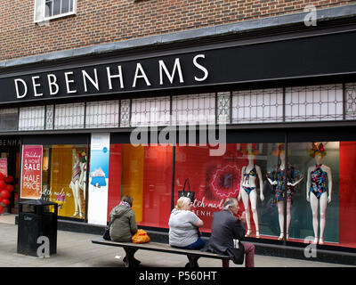 Debenhams Department Store, High Street, Winchester, Hampshire, UK Stockfoto