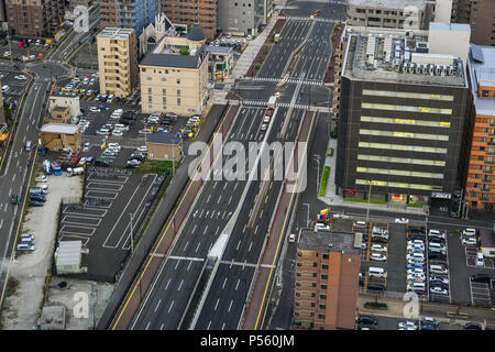 Sendai, Japan - Nov 3, 2017. Luftaufnahme von Sendai, Japan. Sendai ist die Hauptstadt der Präfektur Miyagi, die größte Stadt in der Region Tohoku. Stockfoto