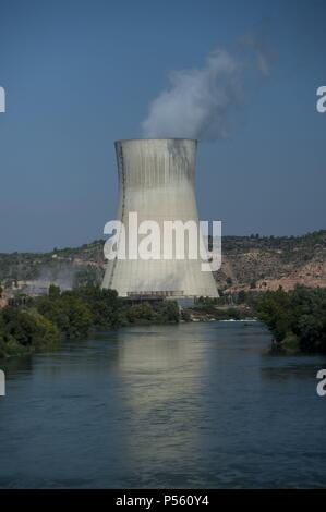 Zentrale nukleare de Ascó, Tarragona. Stockfoto