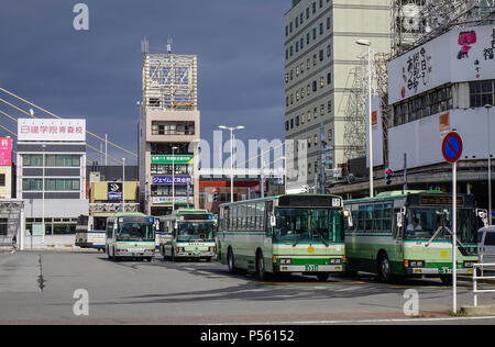 Aomori, Japan - Nov 3, 2017. Central Bus Station in Aomori, Japan. Aomori Präfektur ist die nördlichste Hauptstadt auf der Insel Honshu. Stockfoto