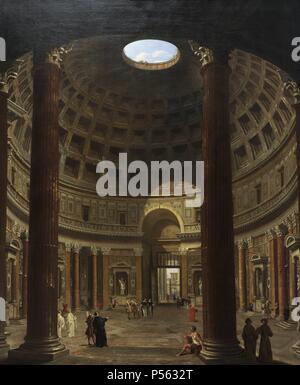 Giovanni Paolo Pannini (1691-1765). Italienischer Maler. Innenraum der Pantheon, Rom. 1706-1775. National Museum der Kunst Kopenhagen. Dänemark. Stockfoto