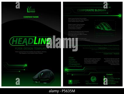 Dark Flyer Vorlage mit Maus Stock Vektor