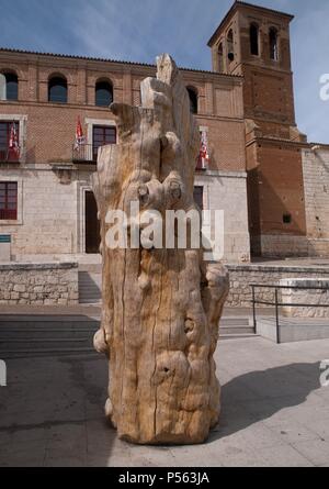 CASTILLA - LEON. TORDESILLAS. Talle de un árbol que simboliza EL AMOR DE JUANA LA LOCA". Provincia de Valladolid. España. Stockfoto