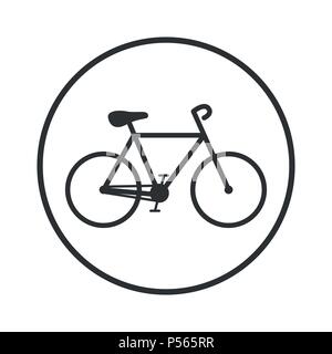 Fahrrad Symbol in schwarzer Kreis, iconic Symbol in einem Kreis, auf weißem Hintergrund. Vektor ein futuristisches Design. Stock Vektor