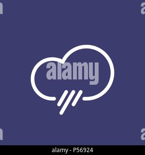 Rain cloud Symbol für einfache Flat Style Wetter ui Design. Stock Vektor