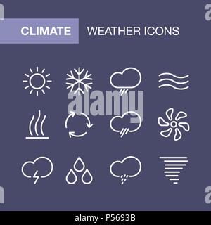 Klimaanlage Symbole für einfache Flat Style Wetter ui Design gesetzt. Stock Vektor