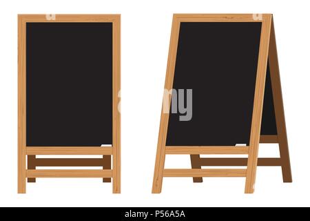 Satz von "Schwarzen Brettern. Vector Illustration. Element auf das Thema der Restaurant Business. Für Chalk Zeichnung. Realistische Holz- Announcement-board Stock Vektor