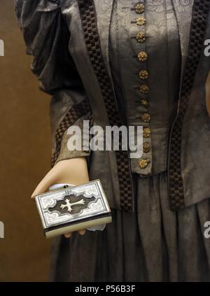 Junge Frau aus einer Marktstadt. Jaszsag, Ungarn, der 1890er Jahre. Ethnographisches Museum. Budapest. Ungarn. Stockfoto