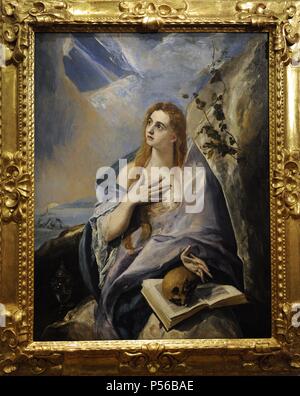 El Greco (1541-1614). Kretischen Maler. Die reuige Magdalena, 1576-1577. Museum der bildenden Künste. Budapest. Ungarn. Stockfoto